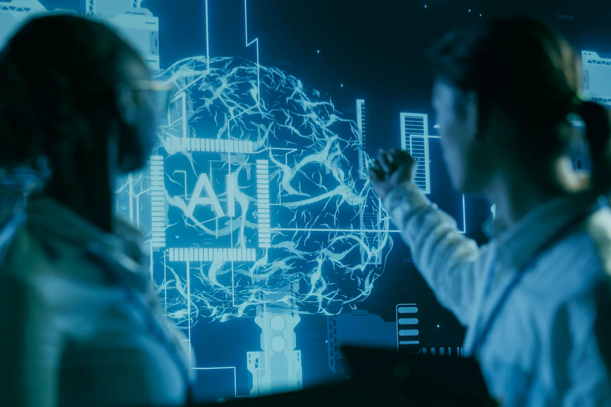 Illustration showing engineers brainstorming