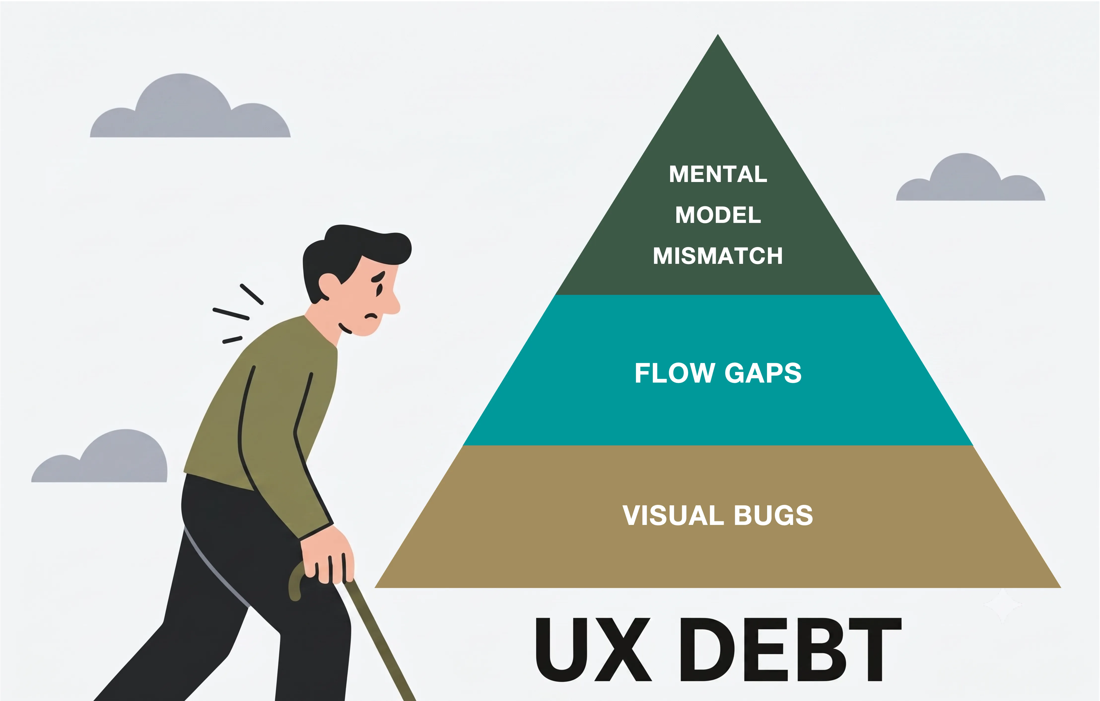 Pyramid showing the ux debt